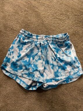 Athleta girl Blue and White Tie-Dye Athletic Shorts size XL